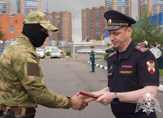 Сотрудники подмосковных спецподразделений Росгвардии, выполнявшие служебный долг на Северном Кавказе вернулись из очередной командировки (Видео)