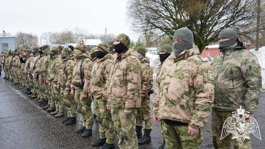 В Московской области состоялась торжественная встреча сотрудников ОМОН «Русич» и «Пересвет», вернувшихся из командировки
