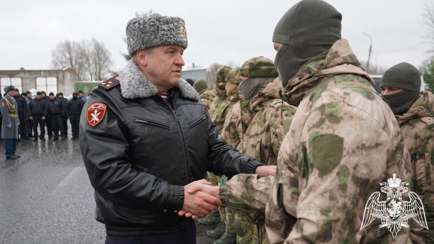 В Московской области состоялась торжественная встреча сотрудников ОМОН «Русич» и «Пересвет», вернувшихся из командировки