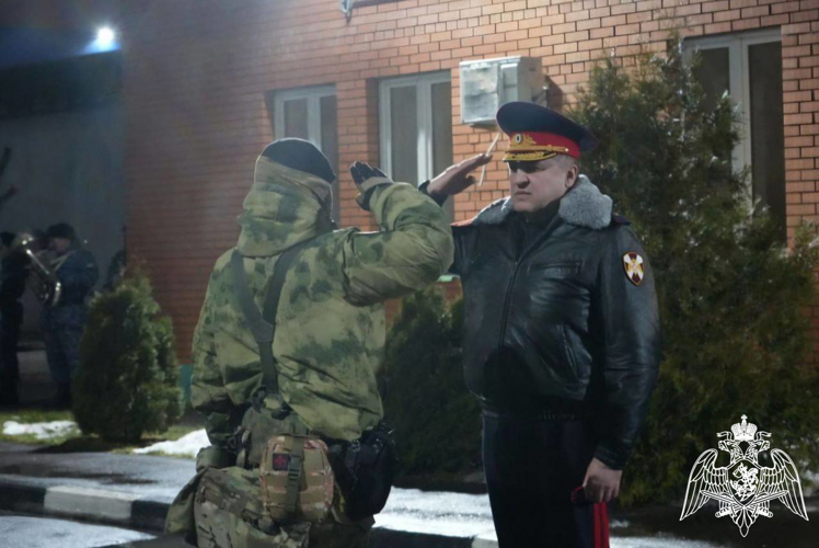 Сотрудники подмосковных спецподразделений Росгвардии, выполнявшие служебный долг на Северном Кавказе, вернулись из очередной командировки (видео)