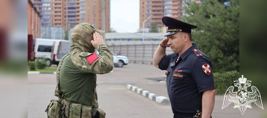 В Подмосковье сотрудники специальных подразделений Росгвардии вернулись из служебной командировки (видео)